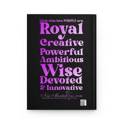 Purple Girl 4 Life Black Matte Hardcover Journal – 150 Lined Pages | Inspirational Journal for Women & Girls | 5.75" x 8" Gift Notebook