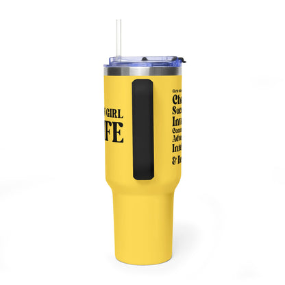 Yellow Girl 4 Life 40 oz Yellow Tumbler - Cute, Yellow, Positive, Affirmation, Inspirational, Insulated Tumbler