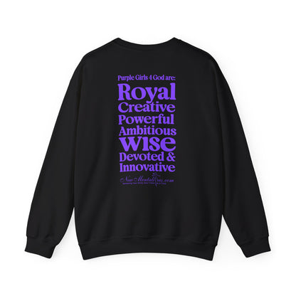 Purple Girls 4 God Adult Sweatshirt | Black Contrast