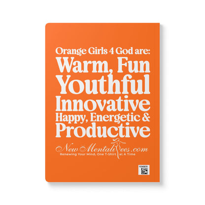 Orange Girls 4 God Softcover Journal – Double-Sided Inspirational Faith Journal | 100 or 200 Pages | Notebook for Girls & Women Who Love God