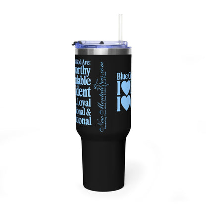 Blue Girls 4 God Black Contrast Tumbler - Faith Filled Women Who Love God
