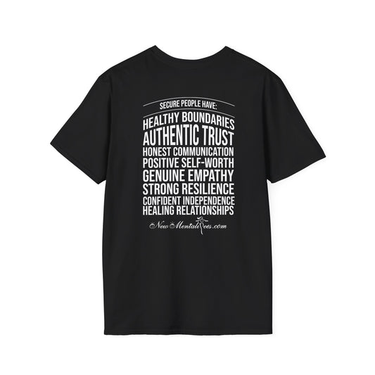 Secure White Design Unisex T-Shirt - Confidence You Can Feel & Faith You Can Wear