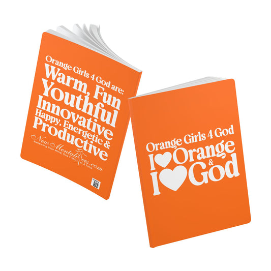 Orange Girls 4 God Softcover Journal – Double-Sided Inspirational Faith Journal | 100 or 200 Pages | Notebook for Girls & Women Who Love God