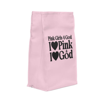 💗 Pink Girls 4 God Lunch Tote – Double-Sided Inspirational Pink Girls Faith Lunch Bag | Insulated Lunch Bag