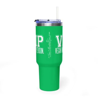 VIP Vegan In Person 40 oz Tumbler | Large Travel Cup | Plant-Based Lifestyle