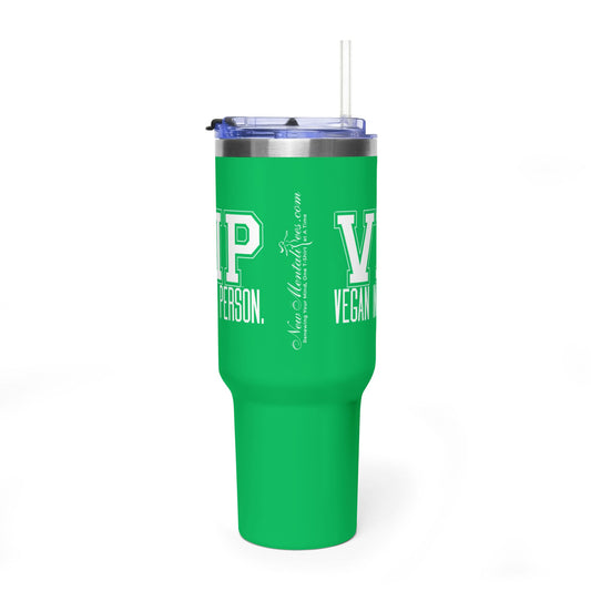 VIP Vegan In Person 40 oz Tumbler | Large Travel Cup | Plant-Based Lifestyle