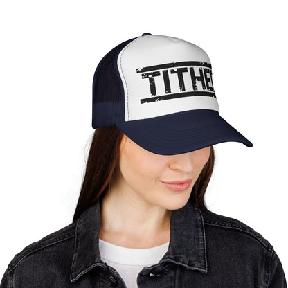 Tough Tither Trucker Hat | Faith-Based Christian Cap, Adjustable Unisex Tithing Hat, Church Wear, Gift for Believers