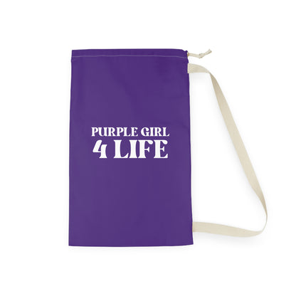 Purple Girl 4 Life Laundry Bag – Double-Sided Inspirational Purple Girl Laundry Sack | Spun Polyester Drawstring Bag