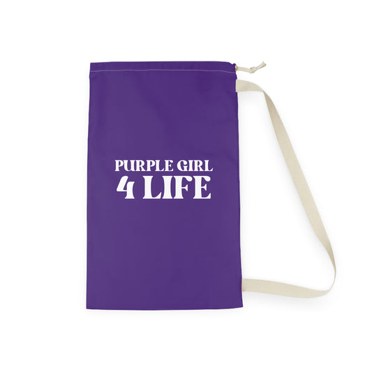 Purple Girl 4 Life Laundry Bag – Double-Sided Inspirational Purple Girl Laundry Sack | Spun Polyester Drawstring Bag