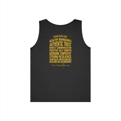 Secure Unisex Tank Top – Yellow Design - Inspirational Confidence Tank | Positive Mindset Apparel | Inner Healing Inspired Graphic Tank for Men & Women