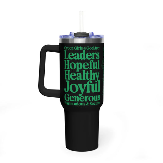 Green Girls 4 God Black Contrast Tumbler - Faith Filled Women Who Love Green