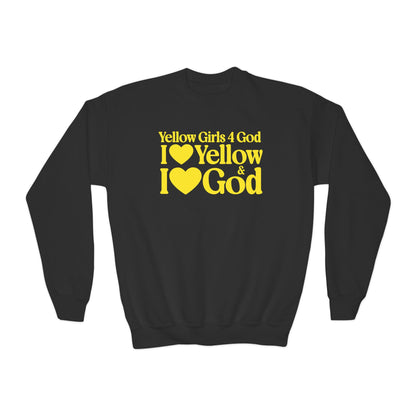Yellow Girls 4 God Youth Sweatshirt | Black Contrast
