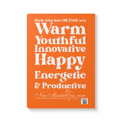 Orange Girl 4 Life Softcover Journal – Double-Sided Inspirational Journal | 100 or 200 Pages | Notebook for Girls & Women Who Love Orange