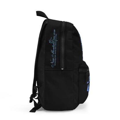 Blue Girl 4 Life Black Contrast Backpack – Inspirational Girls School Backpack | Girl Power Bookbag | Lightweight Travel, School & Everyday Bag