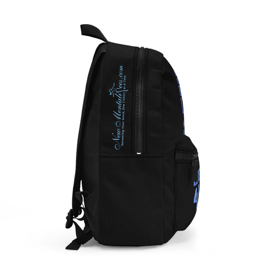 Blue Girl 4 Life Black Contrast Backpack – Inspirational Girls School Backpack | Girl Power Bookbag | Lightweight Travel, School & Everyday Bag