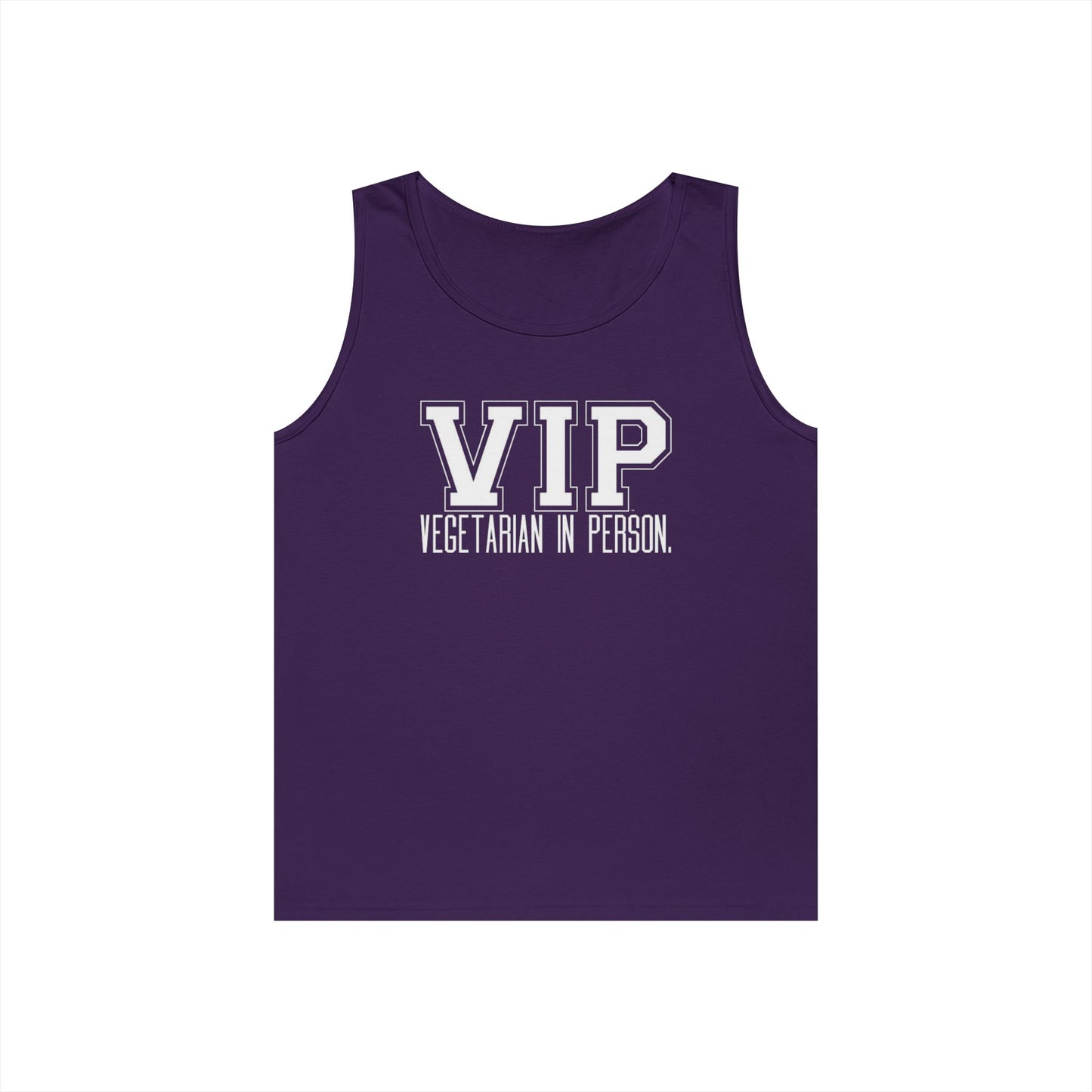 VIP Vegetarian Unisex Tank Top – Vegetarian In Person Healthy Lifestyle Statement Tank | Vegetarian Gift | Summer Tank