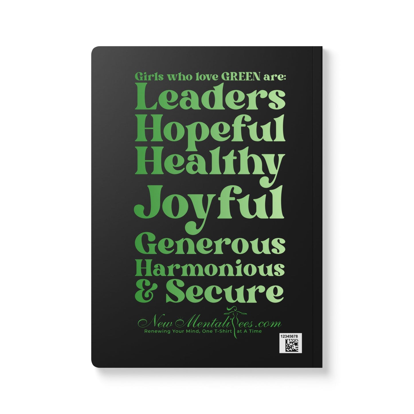 💚 Green Girl 4 Life (Black) Softcover Journal – Double-Sided Inspirational Journal | 100 or 200 Pages | Notebook for Girls & Women Who Love Green
