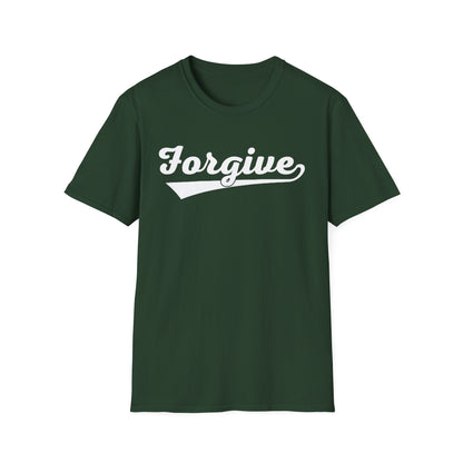 HomeRun Forgive Unisex T-Shirt | Baseball Script Tee | Inspirational Graphic Shirt | Positive Message Apparel | Motivational Unisex Shirt