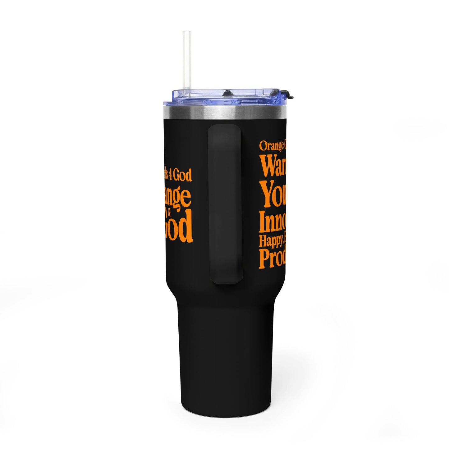 Orange Girls 4 God Black Contrast Tumbler - Faith Filled Women Who Love Orange