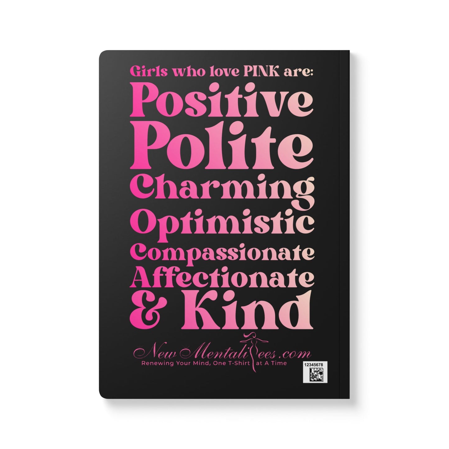 Pink Girl 4 Life (Black) Softcover Journal – Double-Sided Inspirational Journal | 100 or 200 Pages | Notebook for Girls & Women Who Love Pink