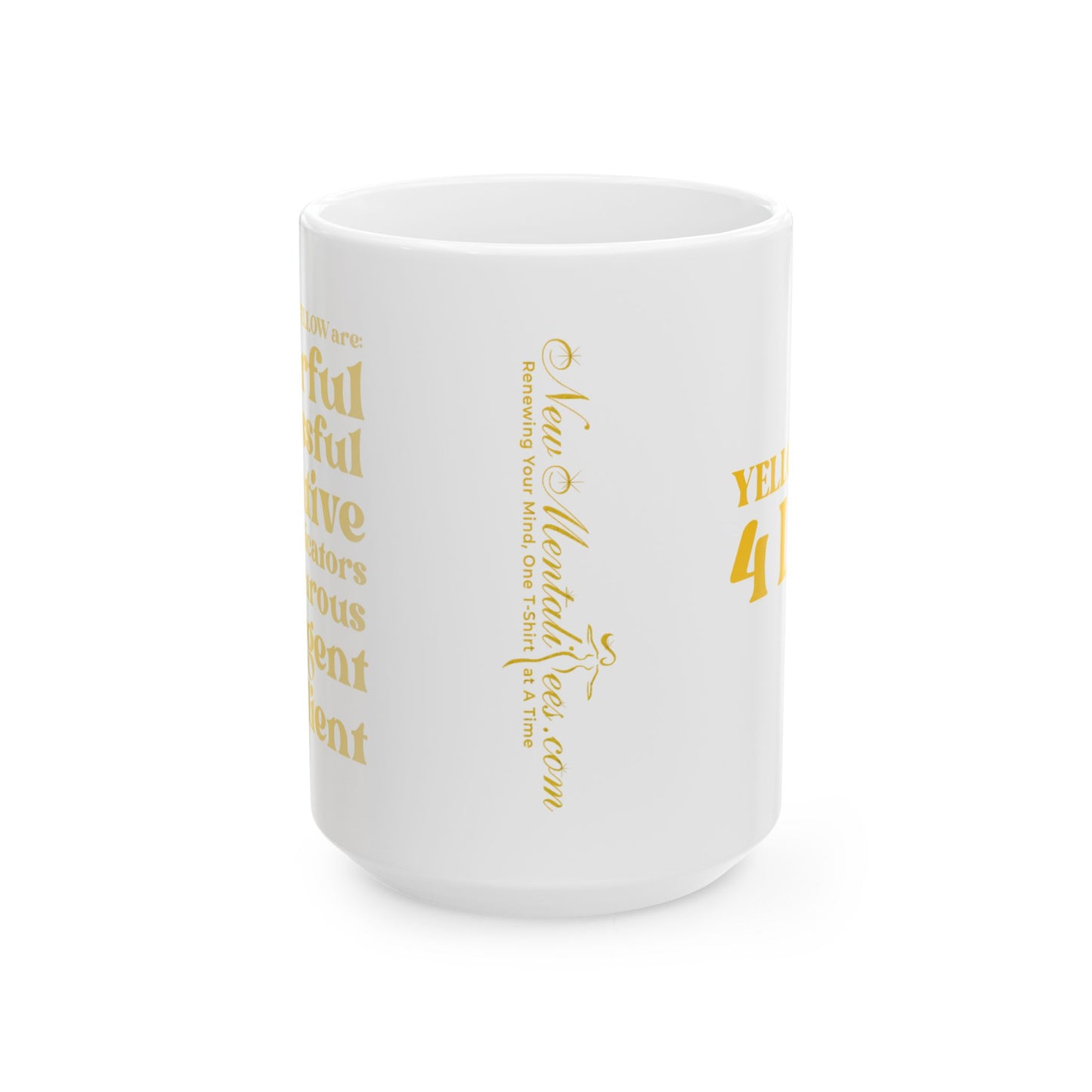 Yellow Girl 4 Life White Mug - Positive Affirmation, Cute, Inspirational Double Sided, 11oz & 15oz Mug, Great Gift