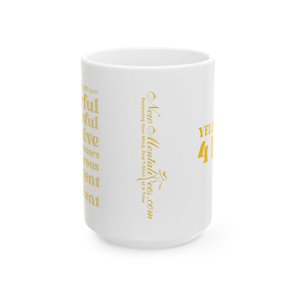Yellow Girl 4 Life White Mug - Positive Affirmation, Cute, Inspirational Double Sided, 11oz & 15oz Mug, Great Gift