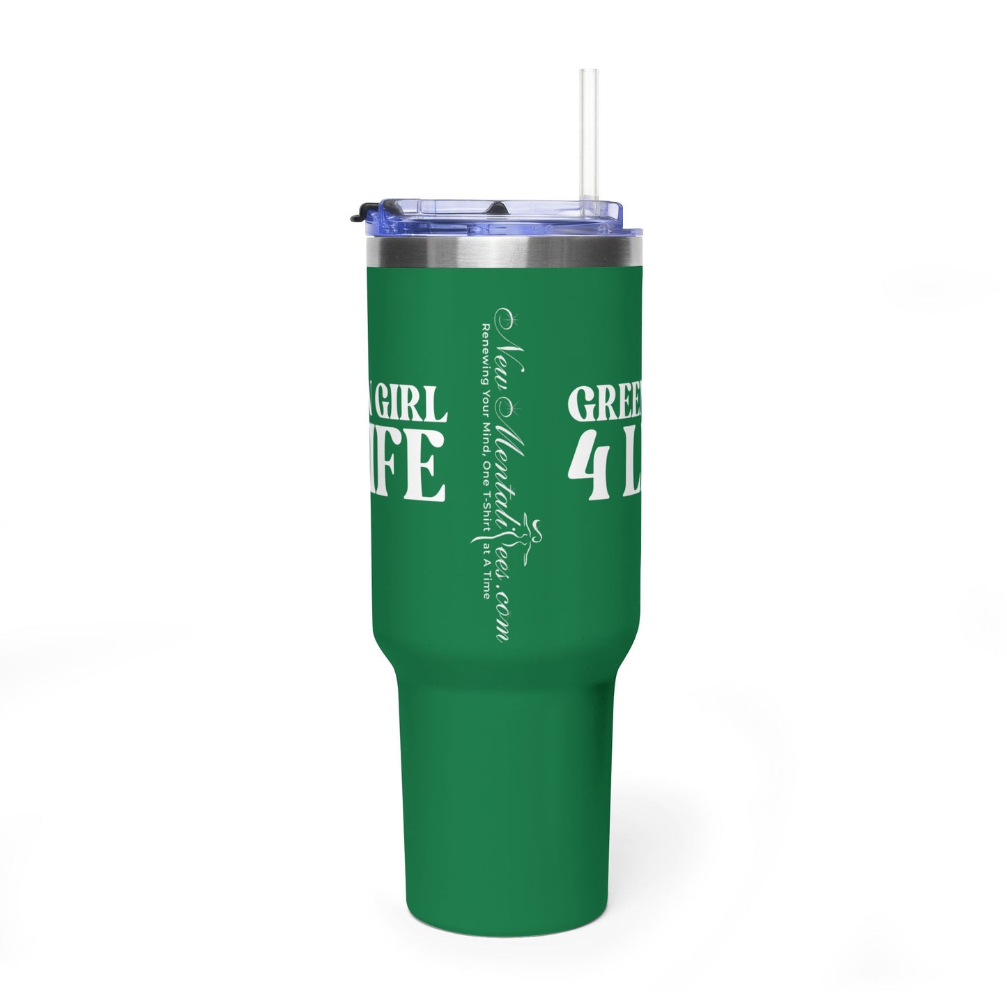 Green Girl 4 Life 40 oz Green Tumbler - Cute, Green, Positive, Affirmation, Inspirational, Double Sided, Insulated Tumbler