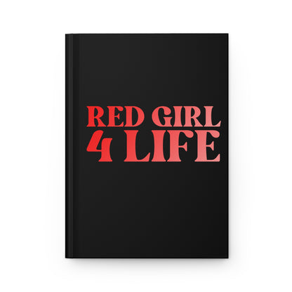 Red Girl 4 Life Black Matte Hardcover Journal – 150 Lined Pages | Inspirational Journal for Women & Girls | 5.75" x 8" Gift Notebook