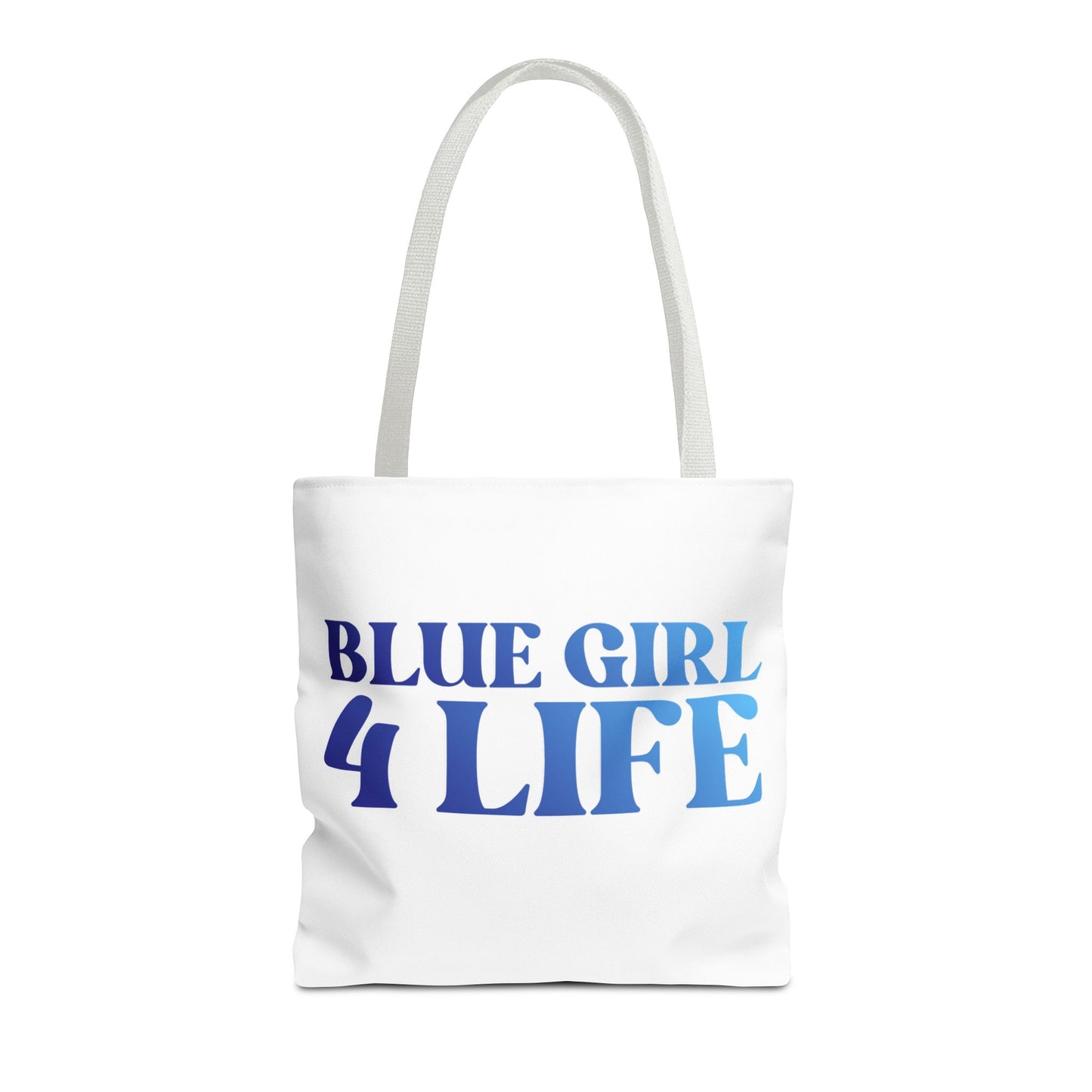 Blue Girl 4 Life Tote Bag - Cute White Bag for Women and Girls, Double Sided Inspirational Tote