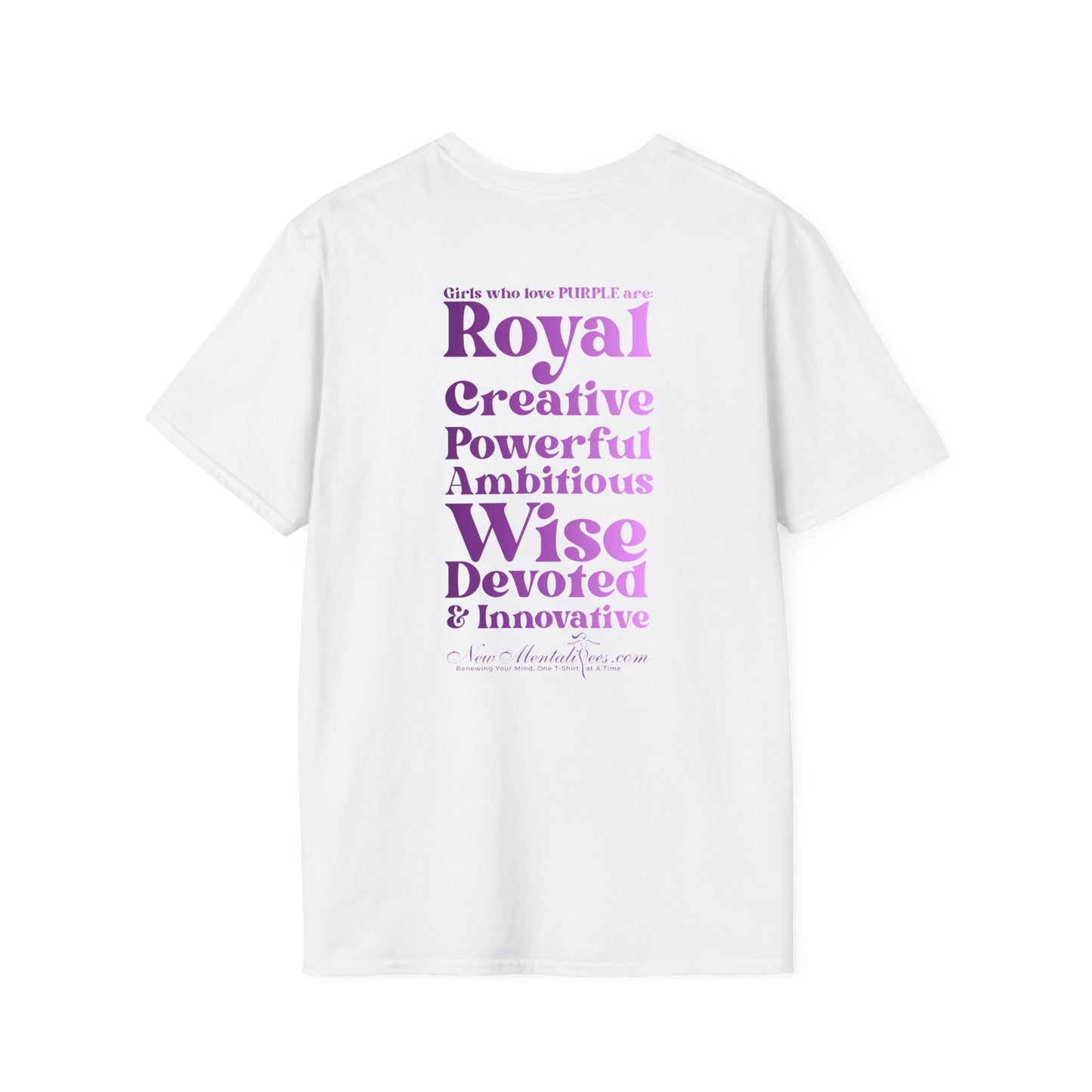 Purple Girl 4 Life T-Shirt - Cute Ladies White Graphic Tee, Inspirational Shirt, Positive Affirmation Unisex T-Shirt, Purple Fashion Tee
