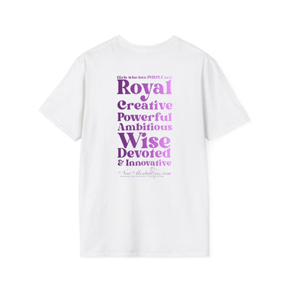 Purple Girl 4 Life T-Shirt - Cute Ladies White Graphic Tee, Inspirational Shirt, Positive Affirmation Unisex T-Shirt, Purple Fashion Tee