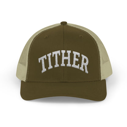Tither Collegiate Cap | Embroidered Christian Baseball Hat, Unisex Adjustable Faith-Based Cap, Tithing Lifestyle Hat, Church Wear