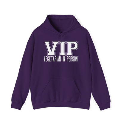 VIP Vegetarian Unisex Hoodie, Vegetarian In Person Statement Conversation Starter Hooded Sweatshirt