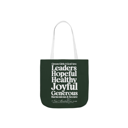 Green Girls 4 God Tote Bag - You are A Leader, Helpful, Healthy, Joyful, Generous, Harmonious and Secure!