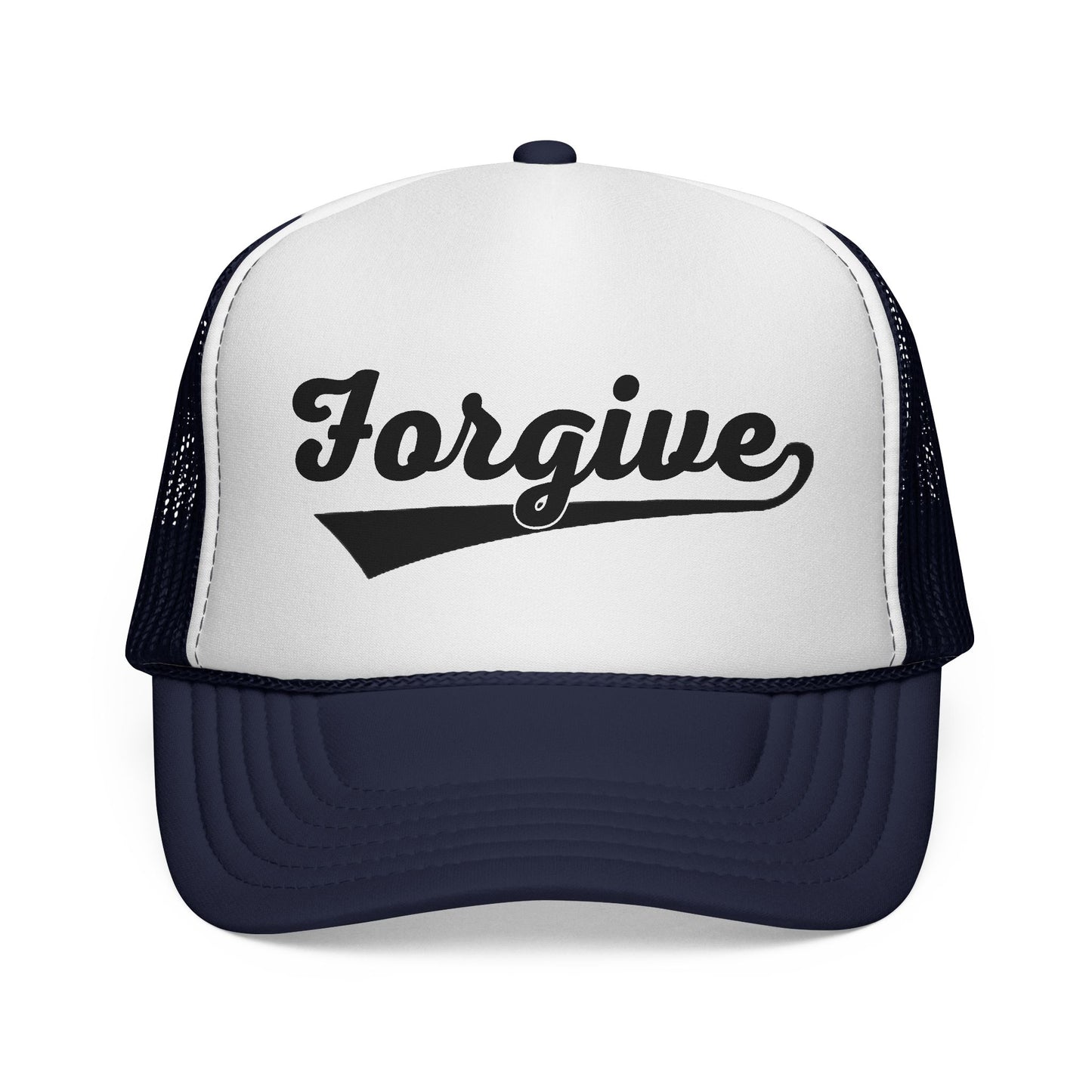 FORGIVE SCRIPT Trucker Hat | Inspirational Baseball Cap | Motivational Snapback Hat | Unisex Mesh Cap | Faith Inspired Streetwear