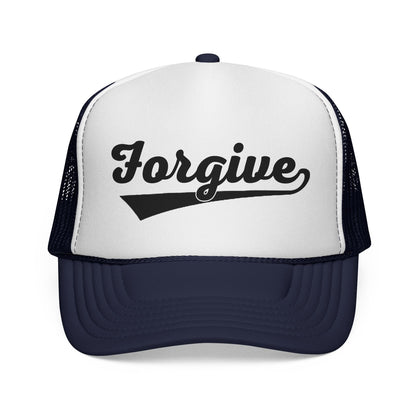FORGIVE SCRIPT Trucker Hat | Inspirational Baseball Cap | Motivational Snapback Hat | Unisex Mesh Cap | Faith Inspired Streetwear