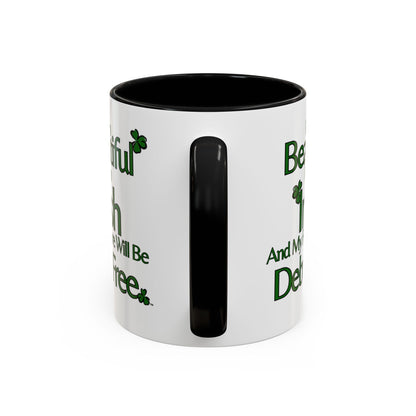 I Am Beautiful Irish & Debt Free Future Mug - Money Mindset Affirmation Cup - Irish Pride Gift