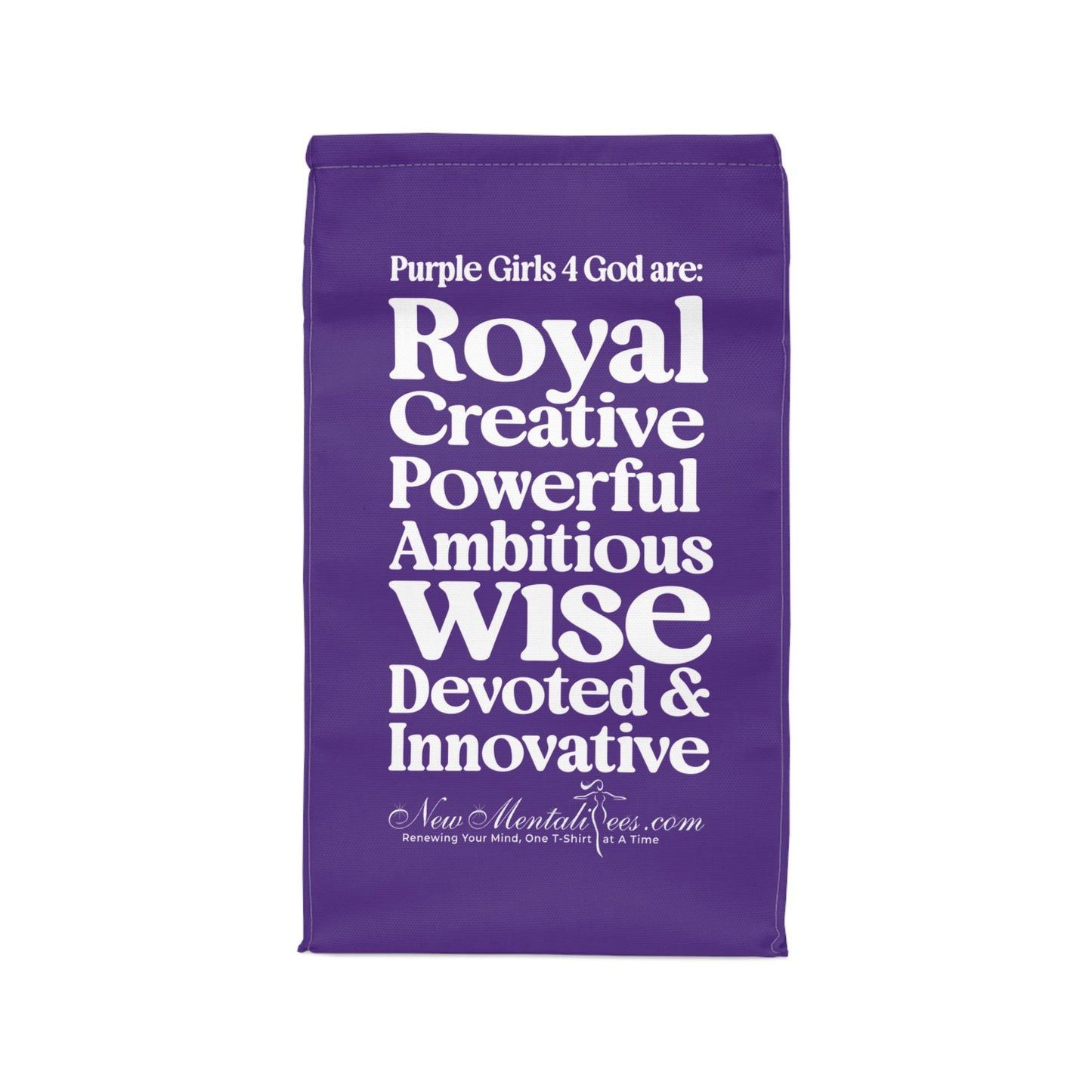 Purple Girls 4 God Lunch Tote – Double-Sided Inspirational Faith Lunch Bag | Insulated Lunch Bag | Gift for Girls & Women