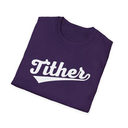 HomeRun Tither T-Shirt | Baseball Script Tee | Inspirational Giving Shirt | Positive Lifestyle Apparel | Motivational Graphic Tee