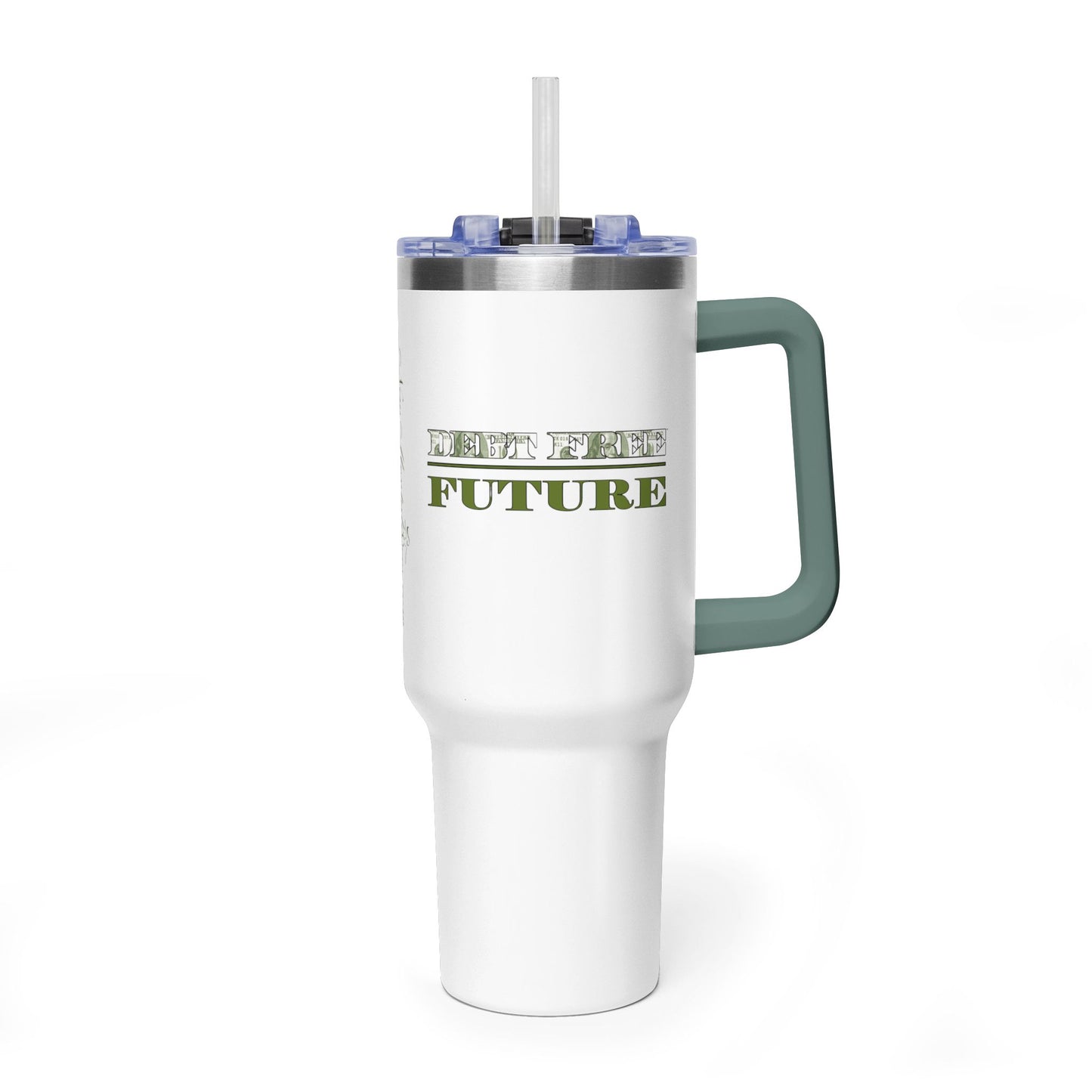 Debt Free Future 40oz Tumbler – Money Font Motivation Travel Cup