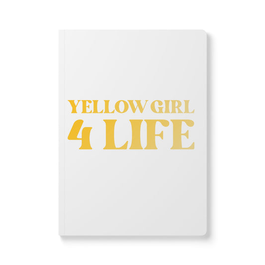 Yellow Girl 4 Life (White) Softcover Journal – Double-Sided Inspirational Journal | 100 or 200 Pages | Notebook for Girls & Women Who Love Yellow