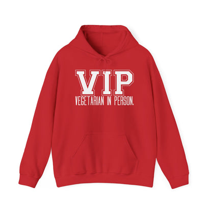 VIP Vegetarian Unisex Hoodie, Vegetarian In Person Statement Conversation Starter Hooded Sweatshirt