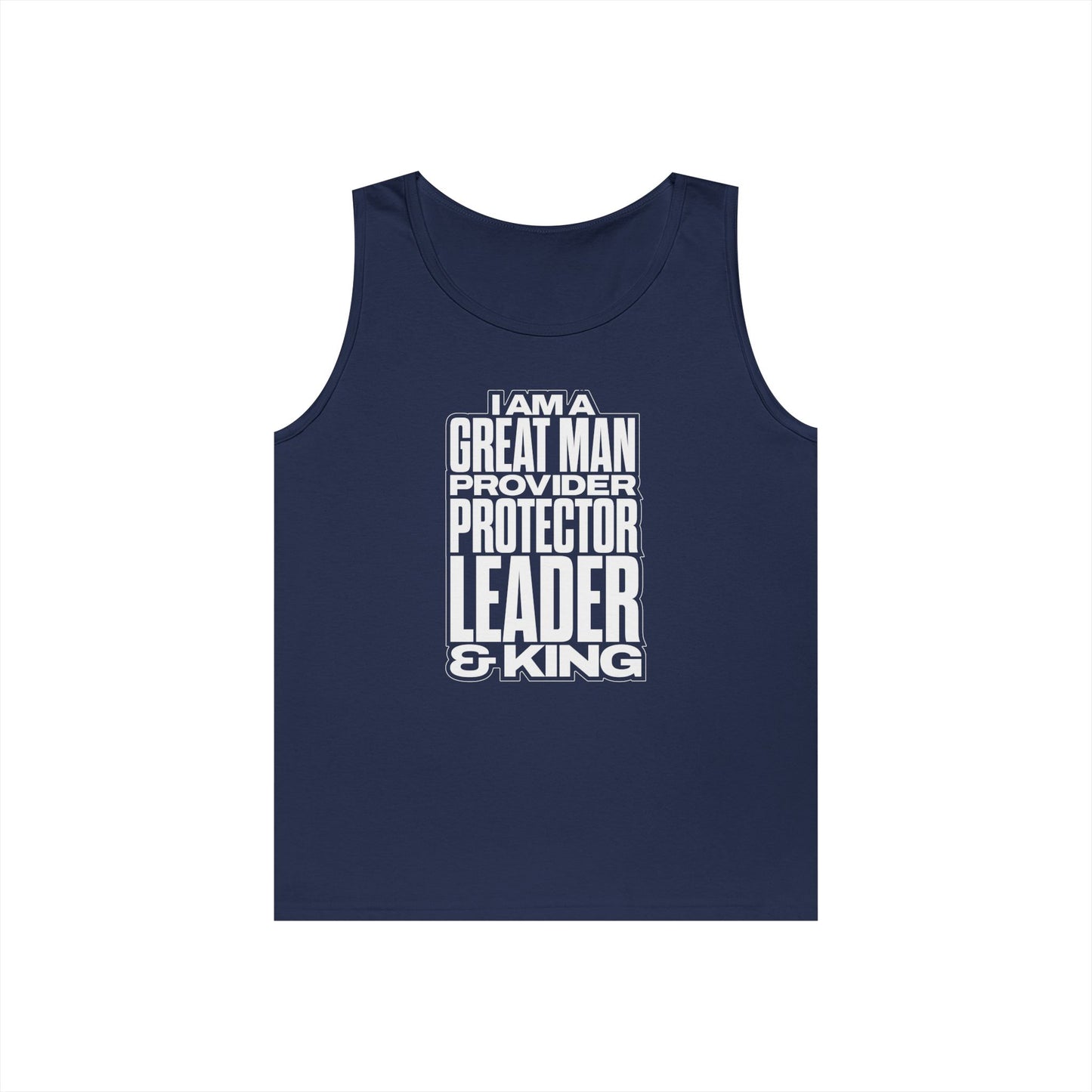 I Am A Great Man Teen Tank Top – Unisex Inspirational Tank | Provider, Protector, Leader & King | Positive Affirmation Tank for Teens