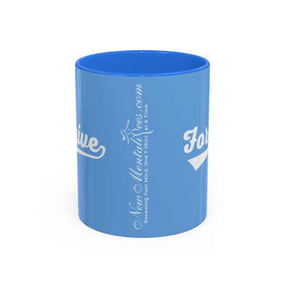FORGIVE Baseball Script Mug – Colored Coffee Cup – Faith-Based Forgiveness Gift – Inspirational Christian Mug