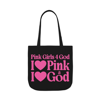 Black Contrast Pink Girls 4 God Tote Bag - You are Positive, Polite, Charming, Optimistic, Compassionate, Affectionate, and Kind!