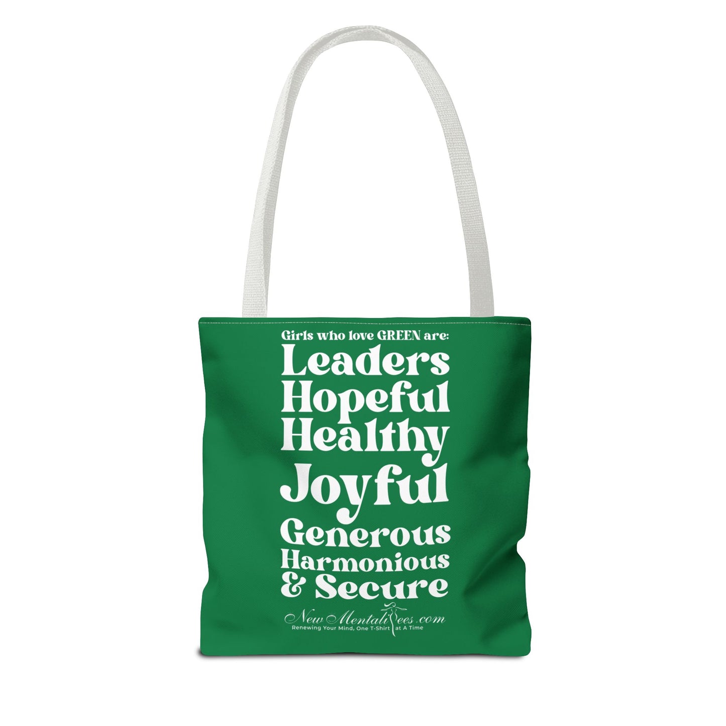 Green Girl 4 Life Tote Bag - Cute Green Bag for Women and Girls, Double Sided Inspirational Tote