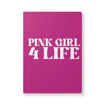 Pink Girl 4 Life Softcover Journal – Double-Sided Inspirational Journal | 100 or 200 Pages | Notebook for Girls & Women Who Love Pink