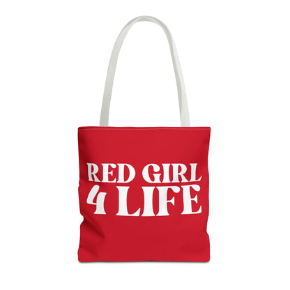 Red Girl 4 Life Tote Bag - Cute Red Bag for Women and Girls, Double Sided Inspirational Tote