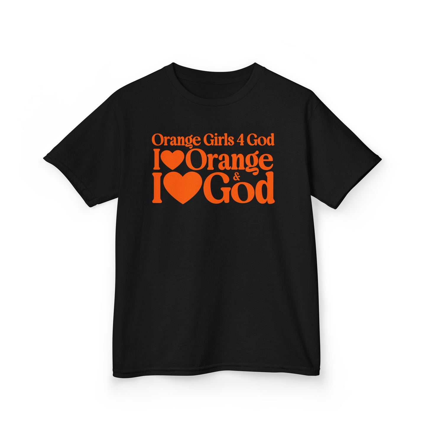 Orange Girls 4 God Youth T-shirt | Black Contrast