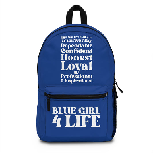 Blue Girl 4 Life Backpack – Inspirational Girls School Backpack | Girl Power Bookbag | Lightweight Travel, School & Everyday Bag